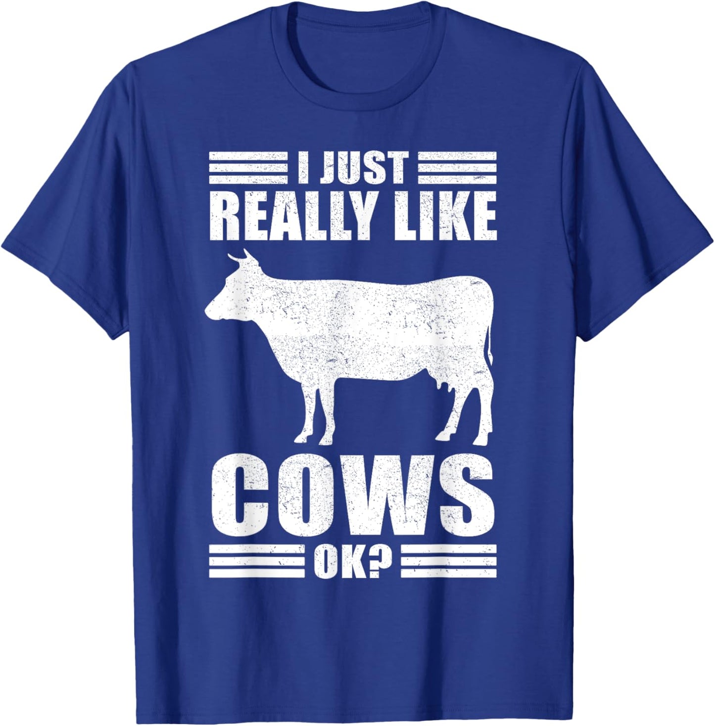 Funny Cow Design Women Boys Girls Farmer Cow Lover T-Shirt - T-Shirt | Royal