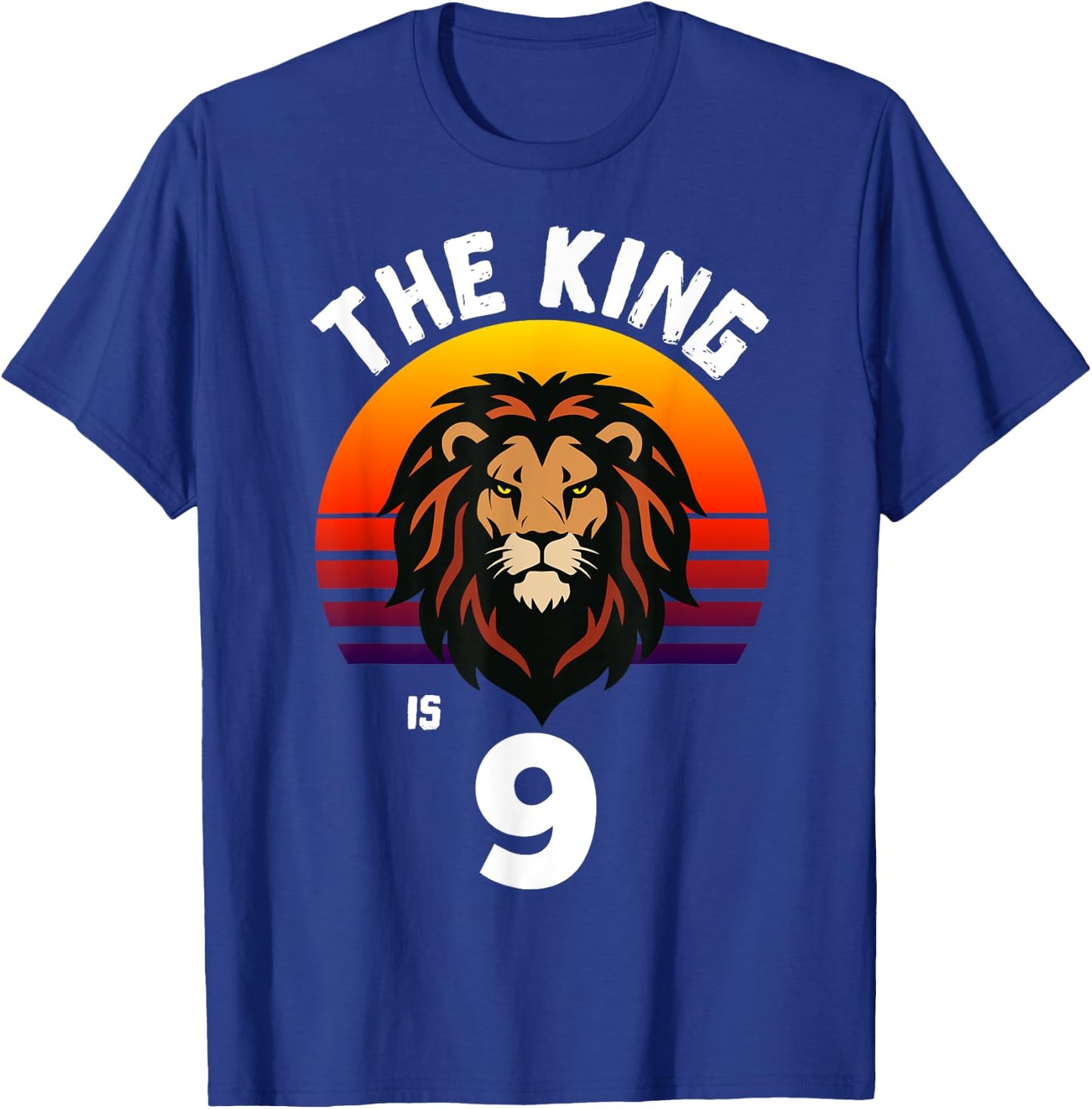 9th Birthday Animal Lion The King Is 9 Year Old Funny B-Day T-Shirt - T-Shirt | Royal