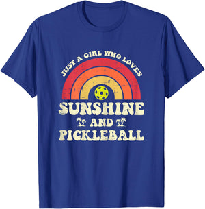 Girl Who Loves Sunshine Pickleball Pickle Ball Women Kids T-Shirt - T-Shirt | Royal