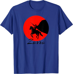 Public Domain Heroes Zorro - Women's -Adults Grey Classic Fit Short Sleeve - Small T-Shirt - T-Shirt | Royal