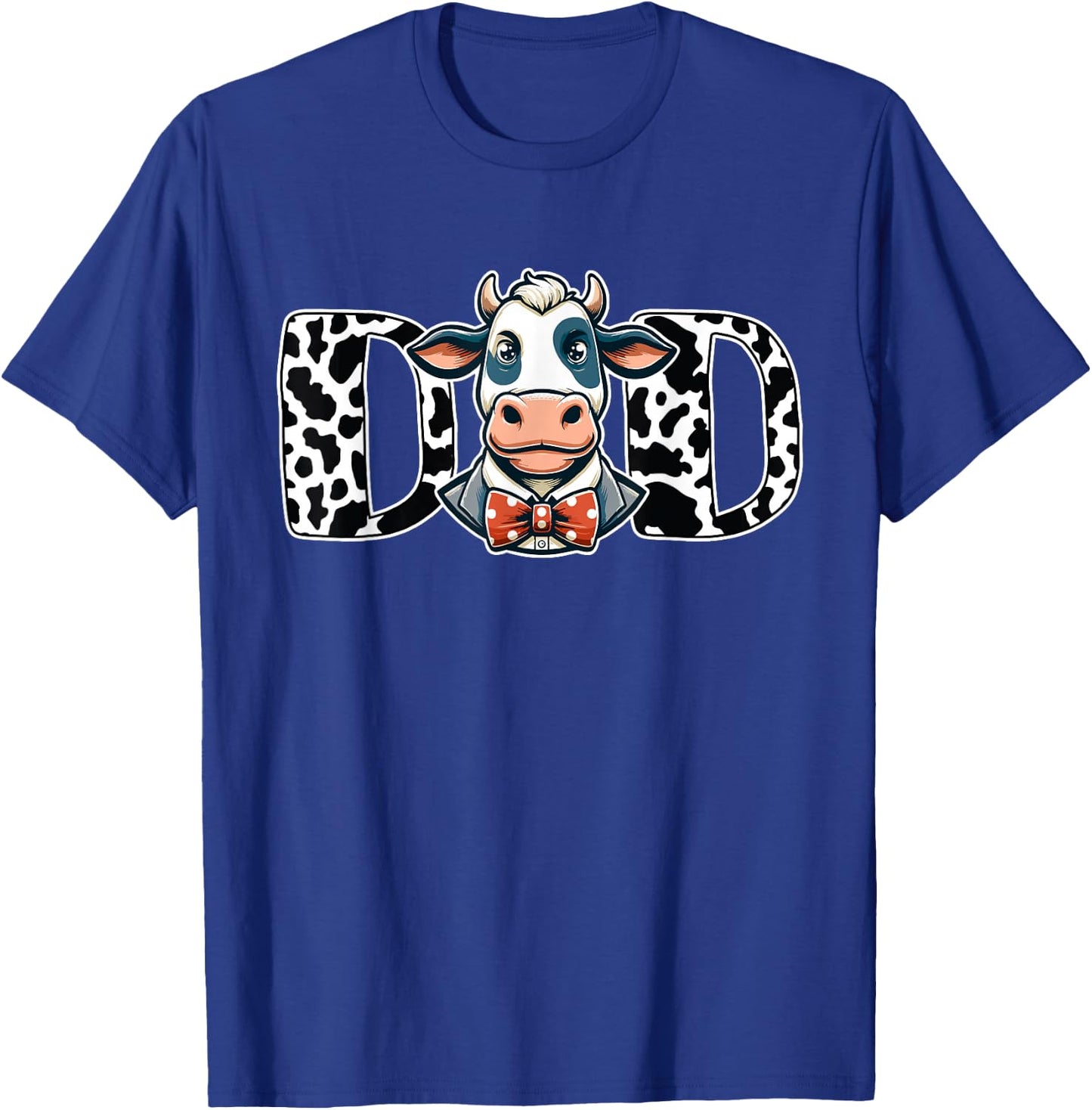 Dad Cow Print Dada Daddy Cow Pattern Father's Day T-Shirt - T-Shirt | Royal