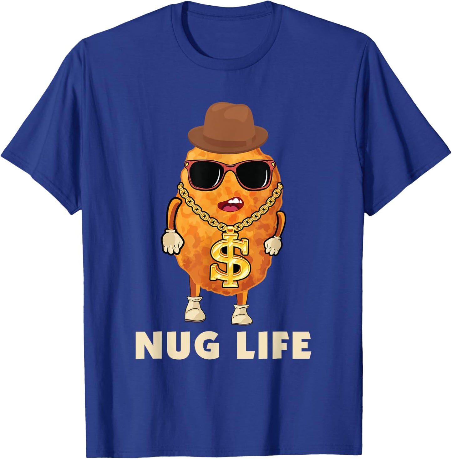 Funny Chicken Nugget Nug Life Tenders Gangster Costume T-Shirt - T-Shirt | Royal
