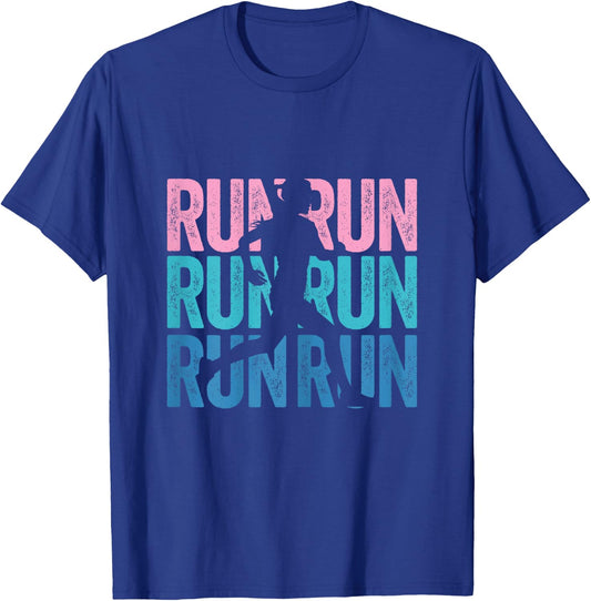 Retro RUN Runner Jogger Marathon Vintage for Girls Women T-Shirt - T-Shirt | Royal