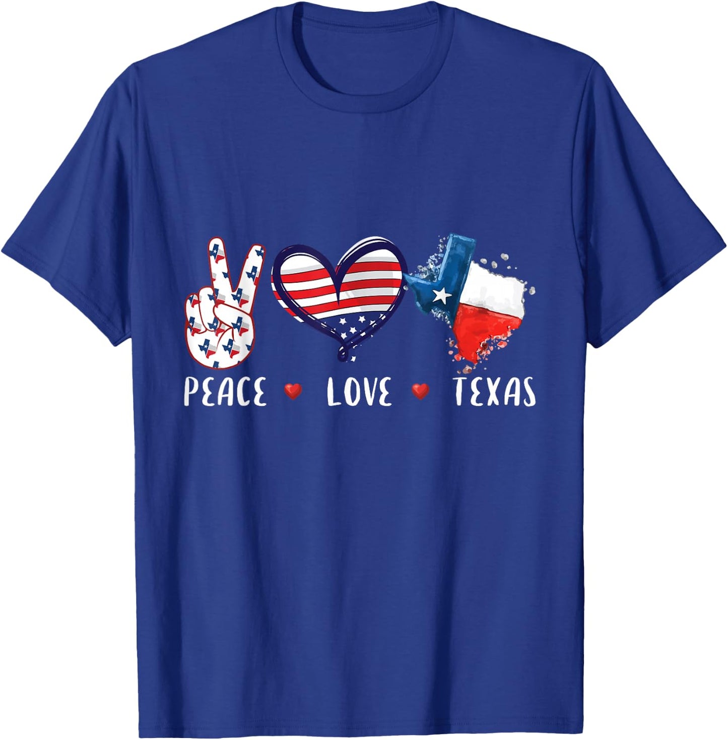 Peace Love Texas Flag Grown Souvenirs Women Kids Small T-Shirt - T-Shirt | Royal