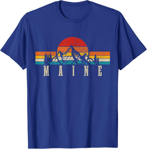Maine Pine Tree State Vintage USA America Souvenir T-Shirt - T-Shirt | Royal