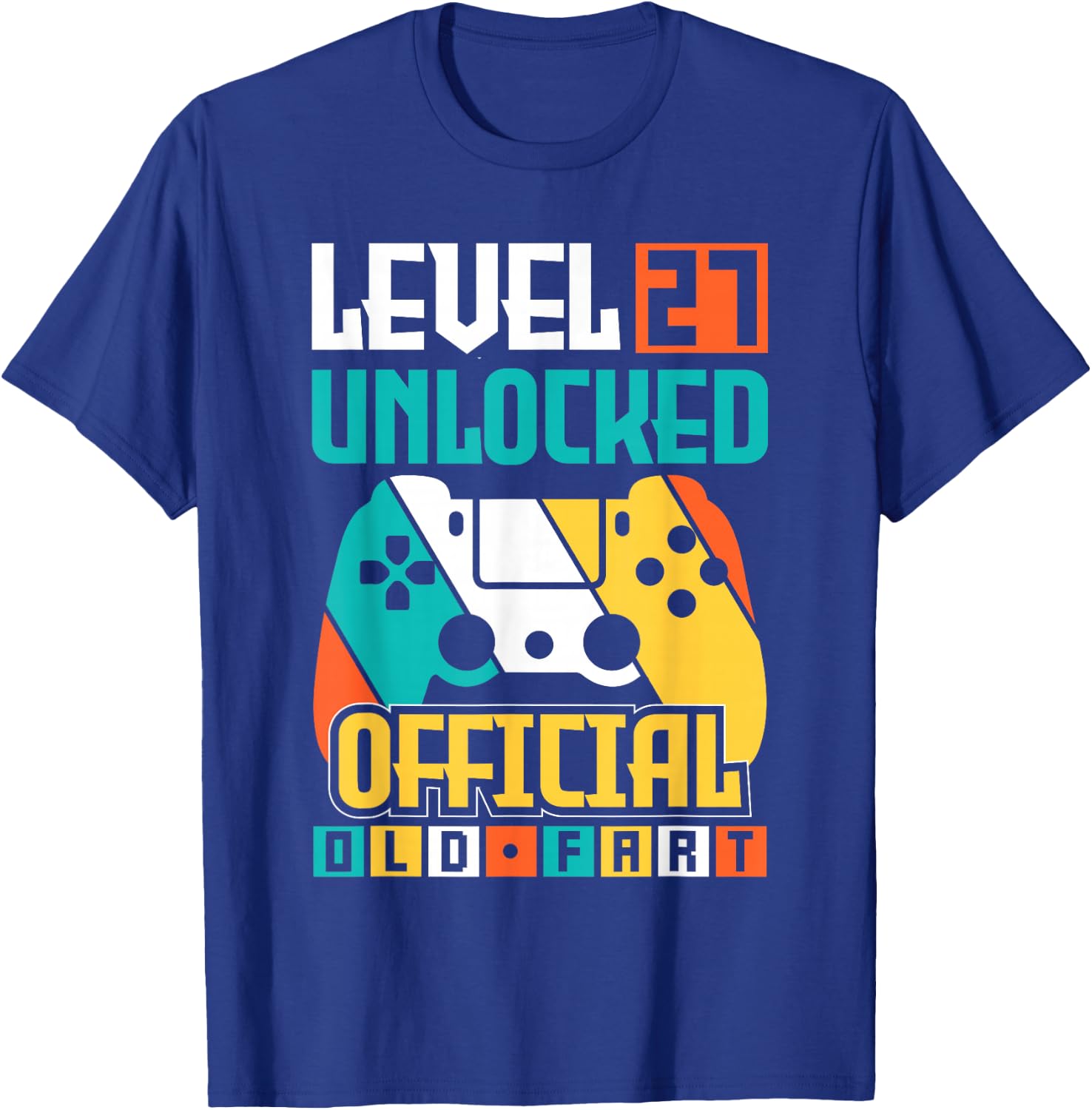 Unlocked Level 27 Birthday Boy Video Game Controller T-Shirt - T-Shirt | Royal
