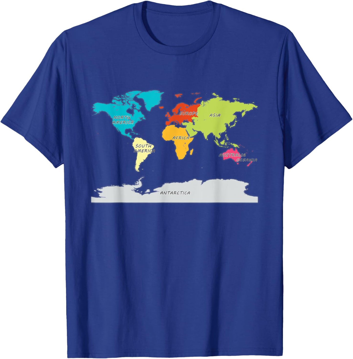 map of the world shirt names of all continents World Map T-Shirt - T-Shirt | Royal