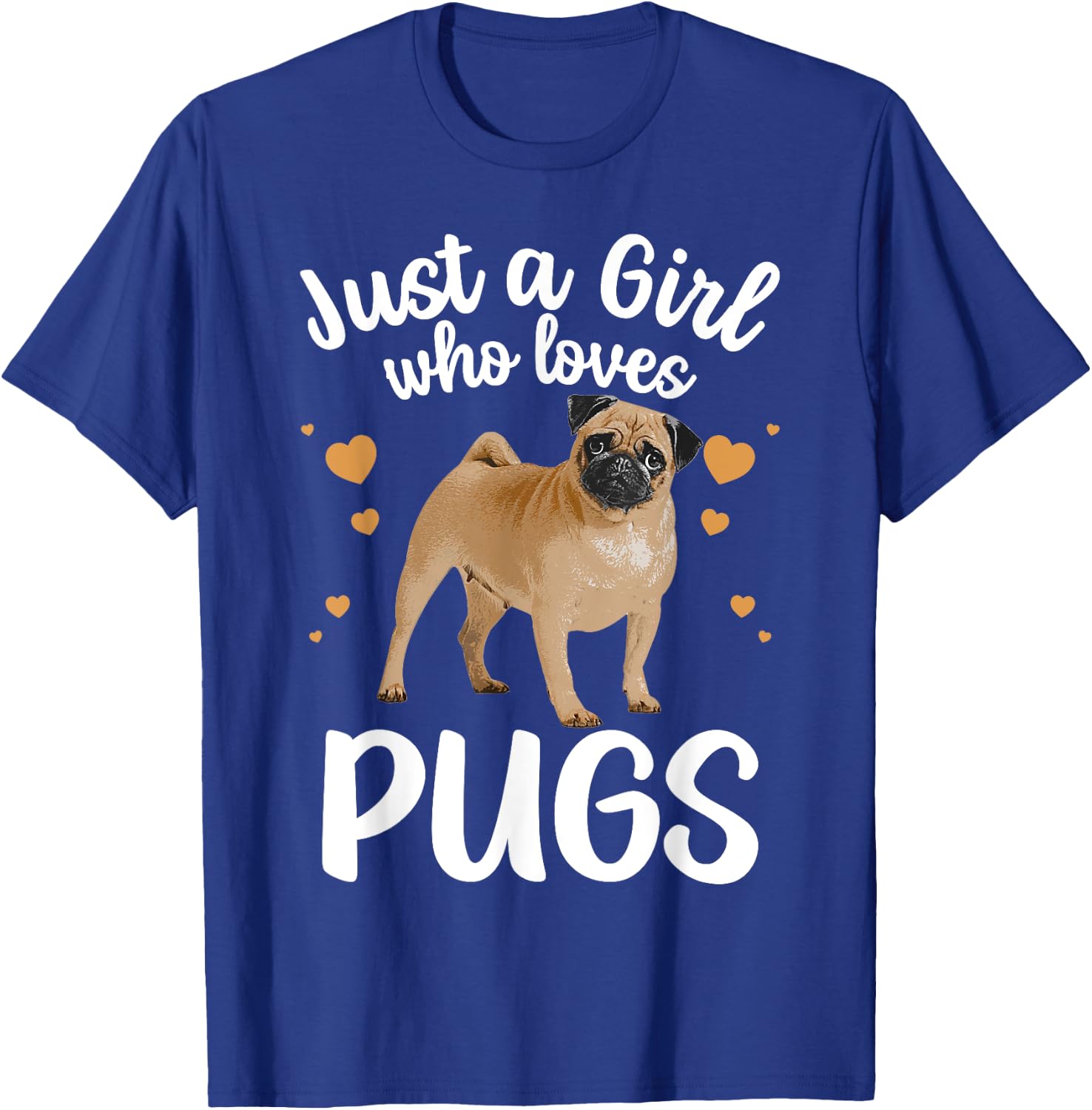 Cool Pug Art For Girls Women Kids Pug Dog Animal Puppy Lover T-Shirt - T-Shirt | Royal