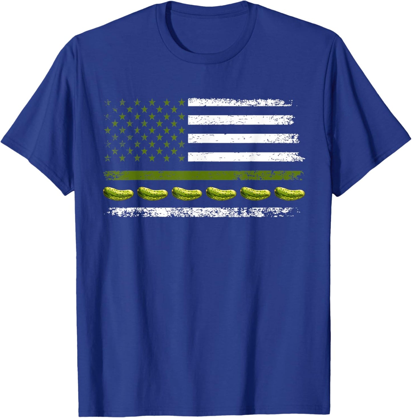 Funny Pickle Cucumber US American Flag For Pickle Lovers T-Shirt - T-Shirt | Royal
