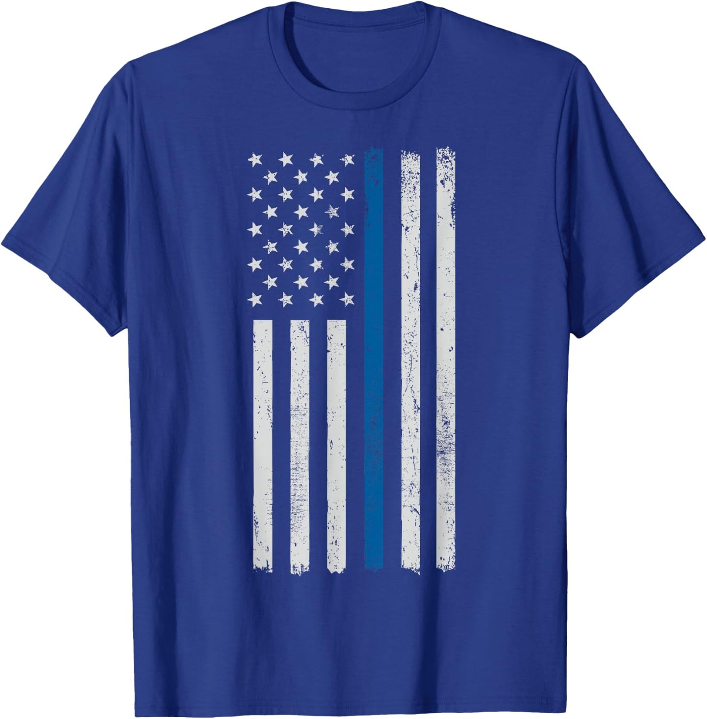 American Flag Thin Blue Line Police Support Lives Matter US T-Shirt - T-Shirt | Royal