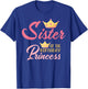 Sister of The Birthday Princess Themed Family Girl Birthday T-Shirt - T-Shirt | Royal