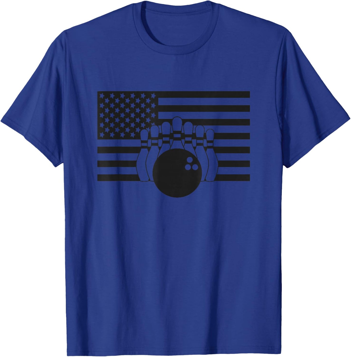 American Flag Bowling Apparel - Bowling T-Shirt - T-Shirt | Royal