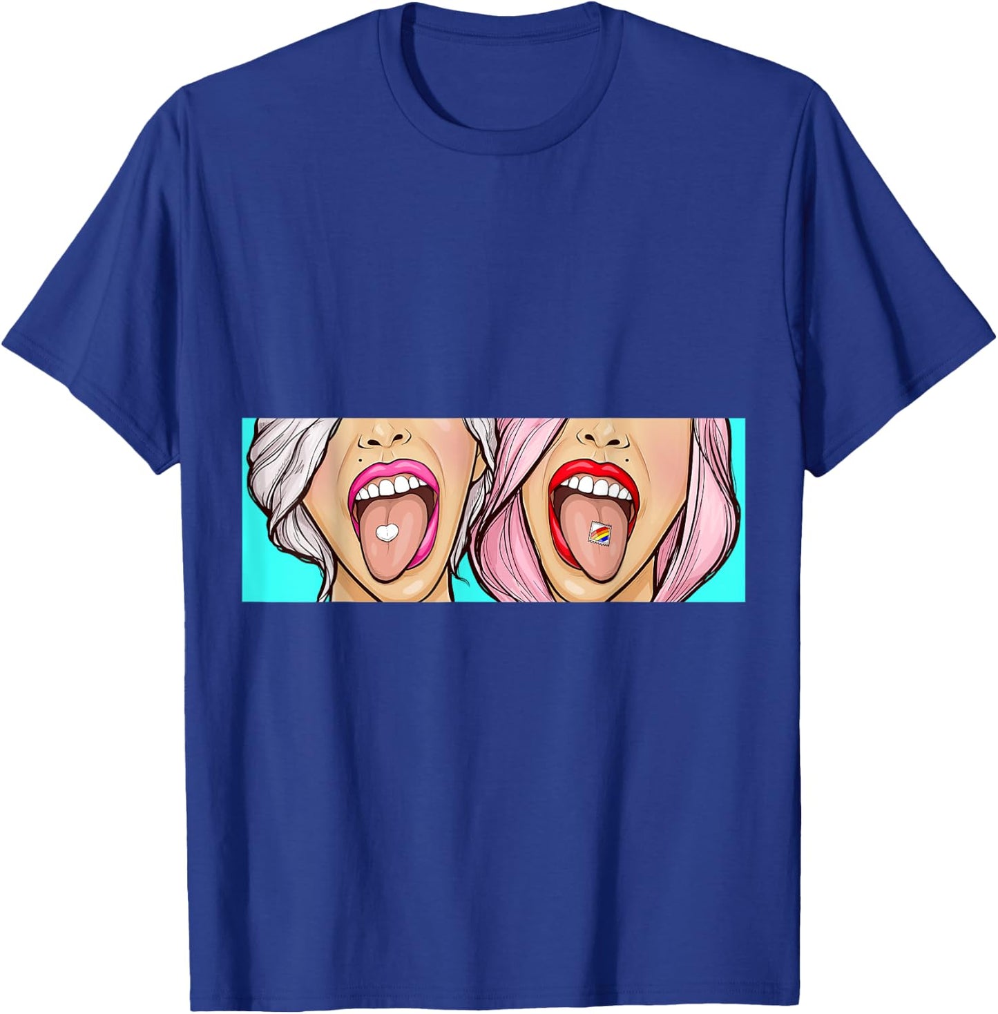 Trippy Girls Techno LSD Trip Rave MDMA Trance Festival DJ T-Shirt - T-Shirt | Royal