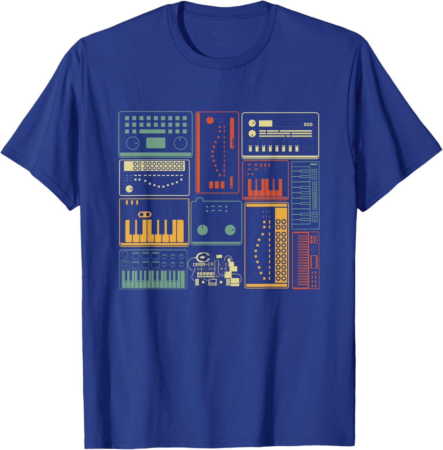 Analog Modular Synthesizer Music Producer Keyboard T-Shirt - T-Shirt | Royal