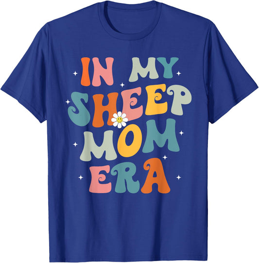 In My Sheep Mom Era Lover Groovy Retro Mom Funny Mothers Day T-Shirt - T-Shirt | Royal