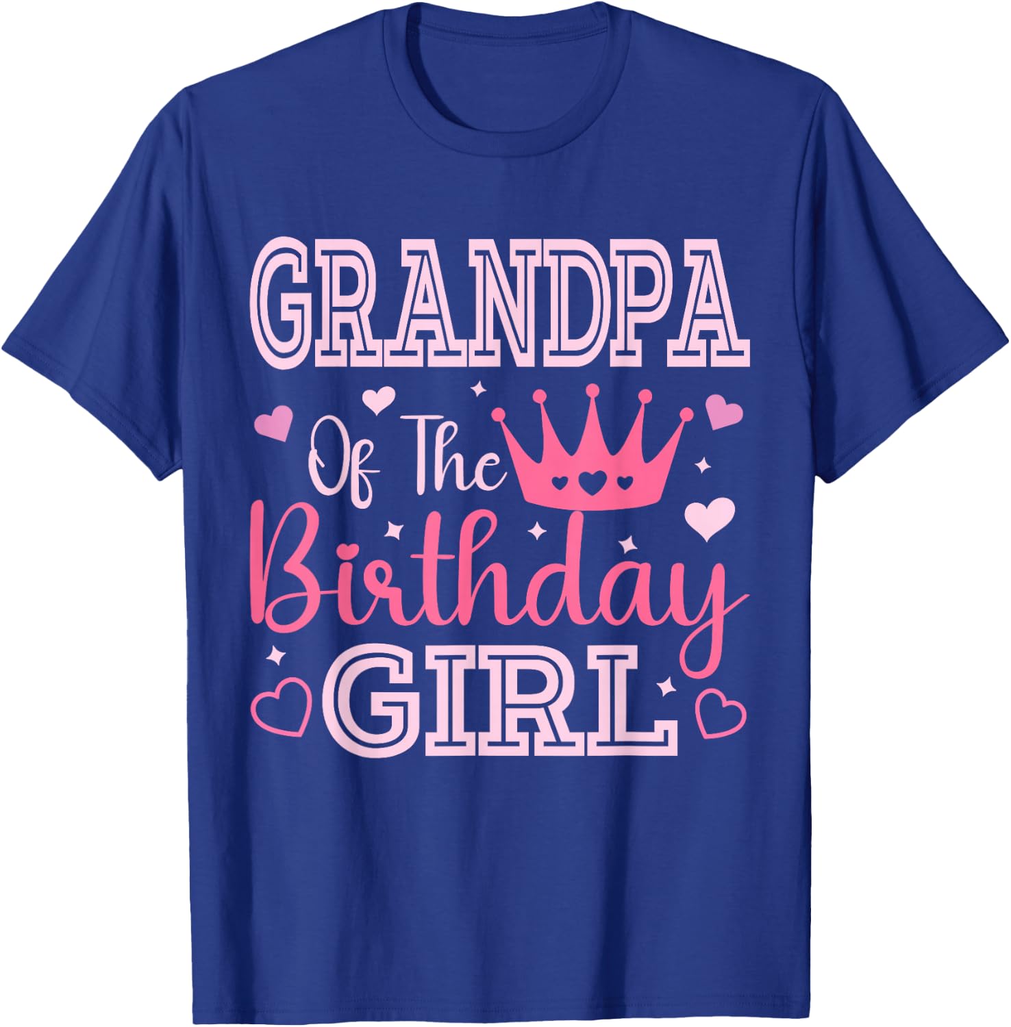 Grandpa of the Birthday Girl Cute Pink Matching Family Party T-Shirt - T-Shirt | Royal