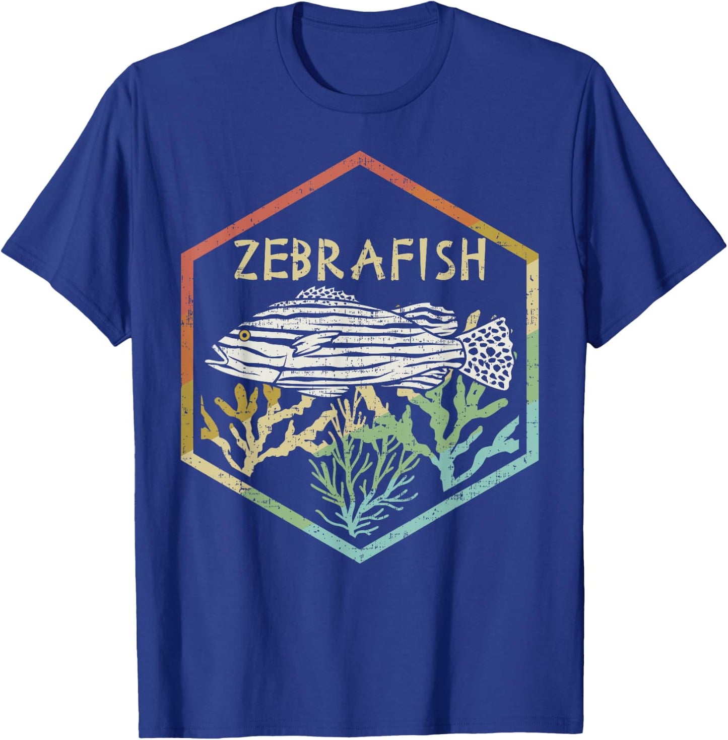 Cool Retro Zebra Fish Silhouette Gift Design Idea design T-Shirt - T-Shirt | Royal
