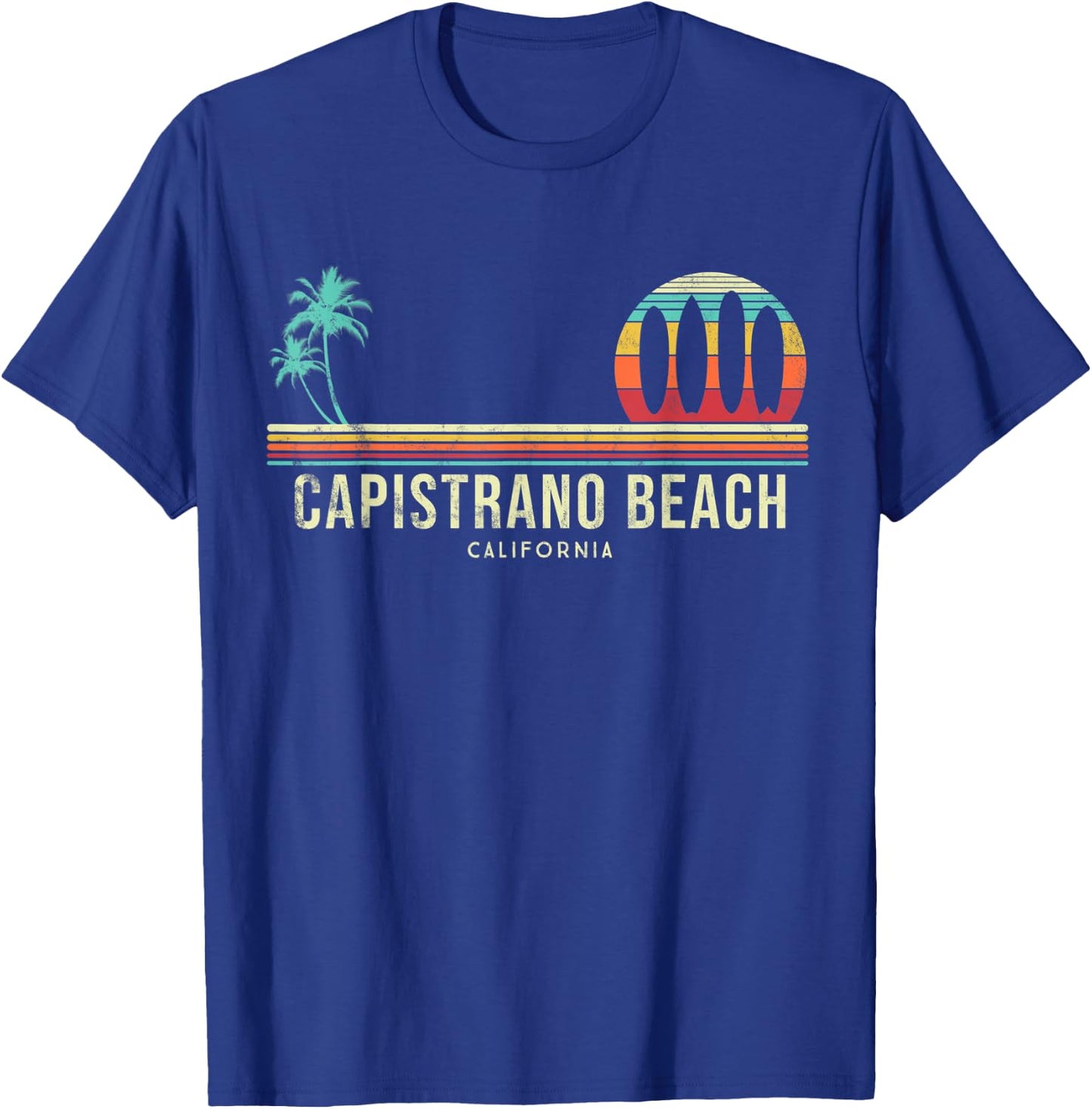 California Surf Capistrano Beach Vintage Surf Board Surfer Men Women Kids T-Shirt - T-Shirt | Royal