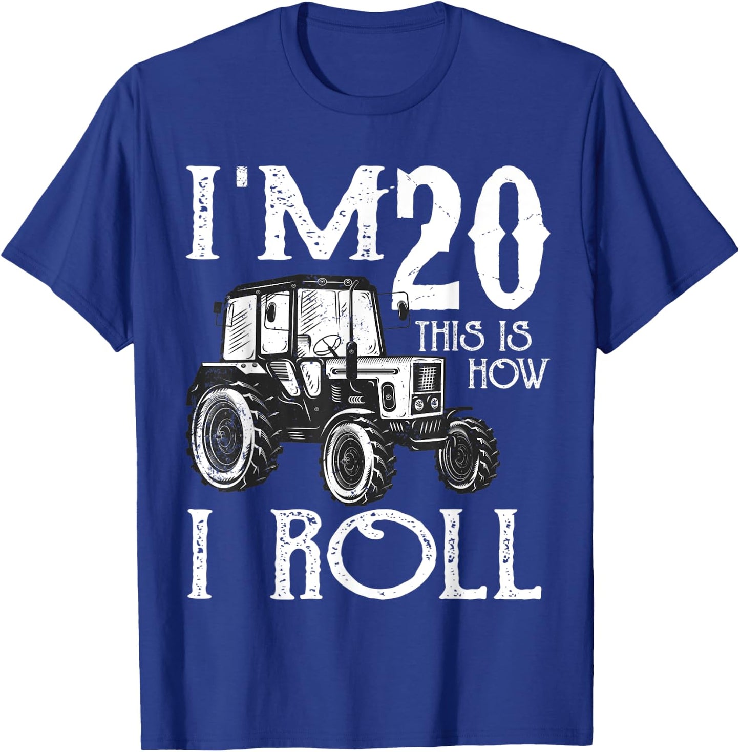 20th Birthday Tractor Farmer Rancher Funny 20 years old gift T-Shirt - T-Shirt | Royal