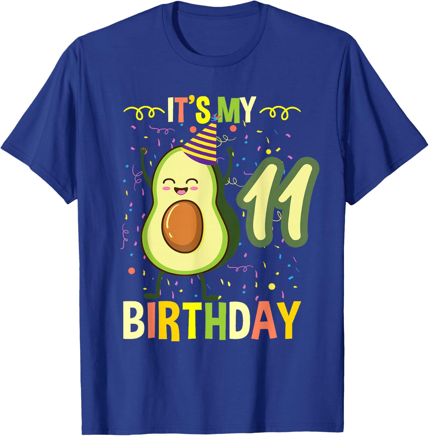 Its My 11th Birthday Avocado T-Shirt - T-Shirt | Royal