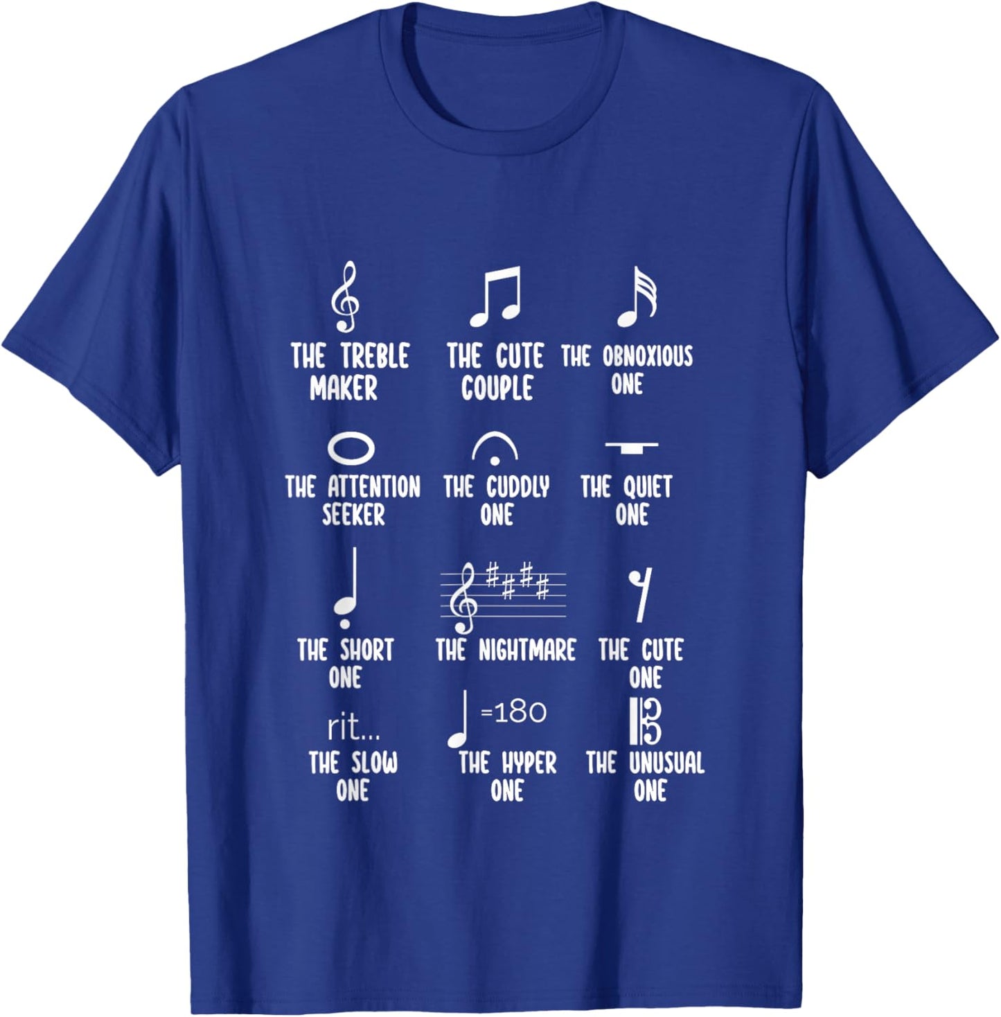 Musical Note Shirt Funny Musician Music Symbols Definition T-Shirt - T-Shirt | Royal