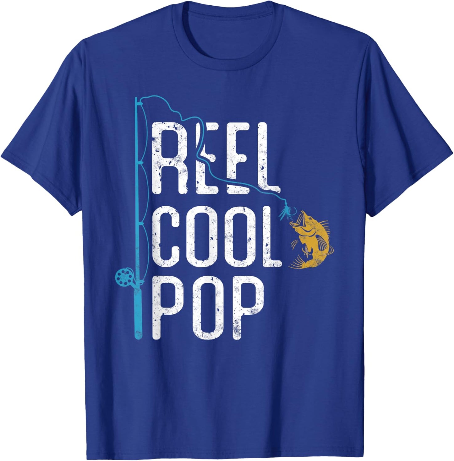 Fishing Reel Cool Pop Father’s day Gift Fisherman Pop T-Shirt - T-Shirt | Royal