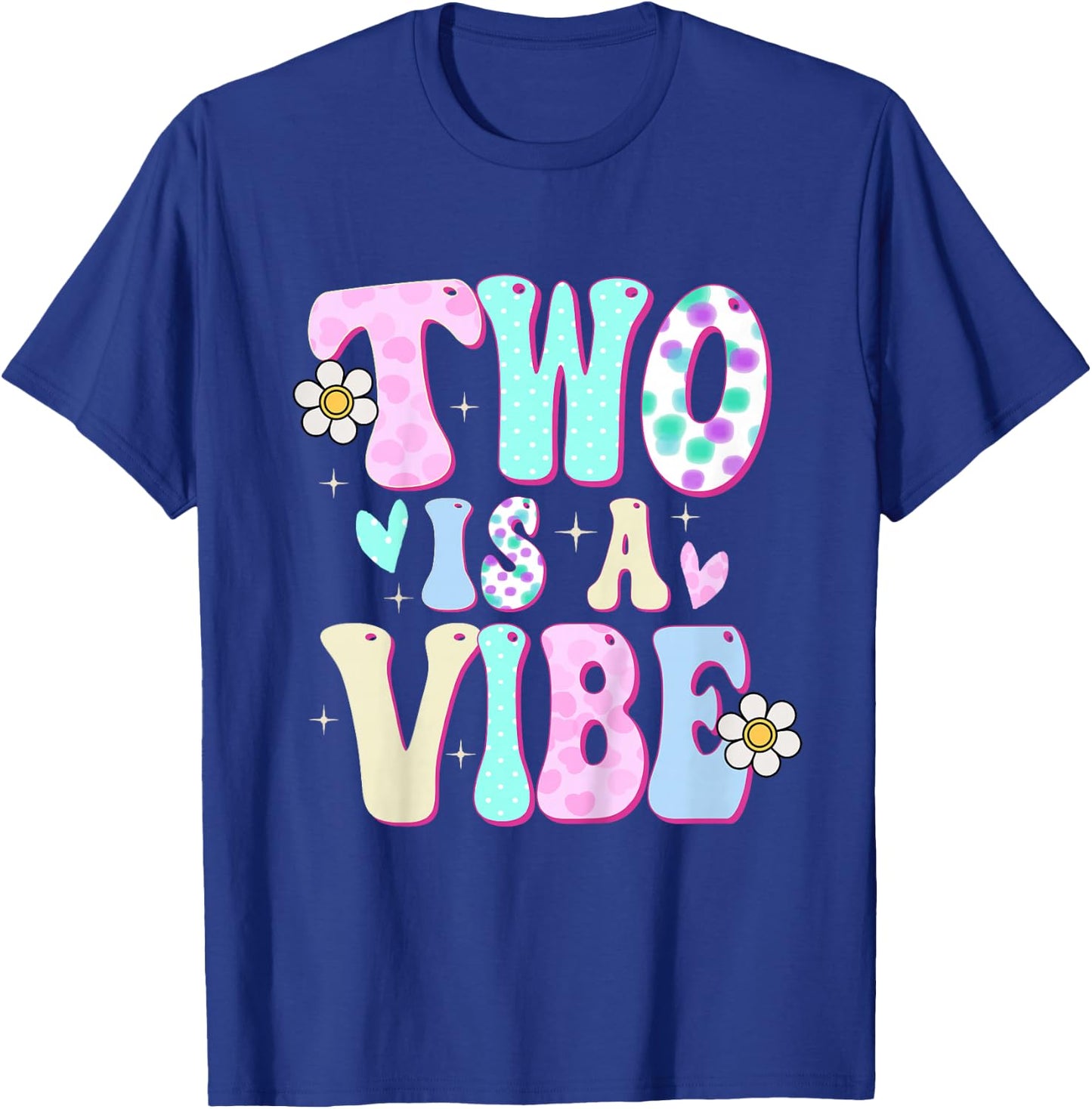 Two is a Vibe Girl Gifts 2nd Birthday 2 Year Old T-Shirt - T-Shirt | Royal