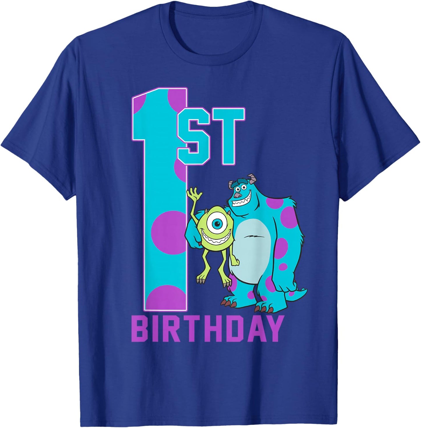 Disney Pixar Monsters Inc. Mike & Sully Happy 1st Birthday T-Shirt - T-Shirt | Royal