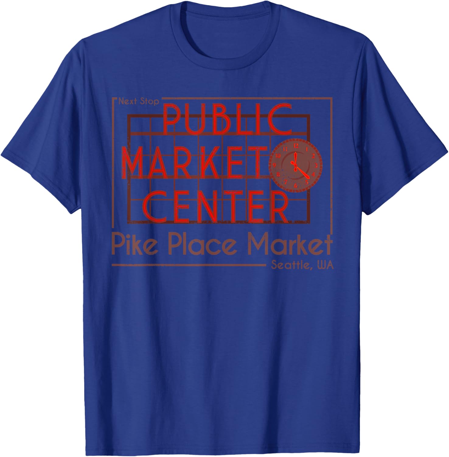 Public Market Center Seattle Next Stop Vintage Gift T-Shirt - T-Shirt | Royal