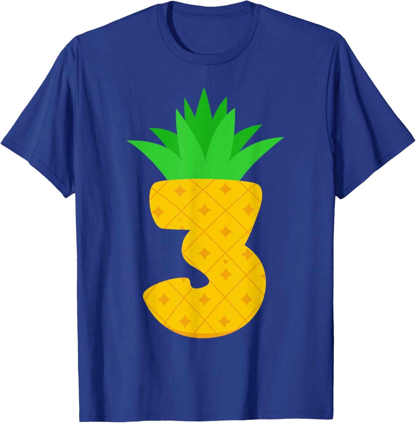 Toddler 3rd Birthday Pineapple Themed 3 Year Old Boys Kids T-Shirt - T-Shirt | Royal