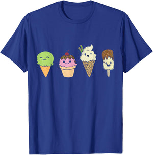Ice Cream Cones Popsicle Frozen Food Gift T-Shirt - T-Shirt | Royal
