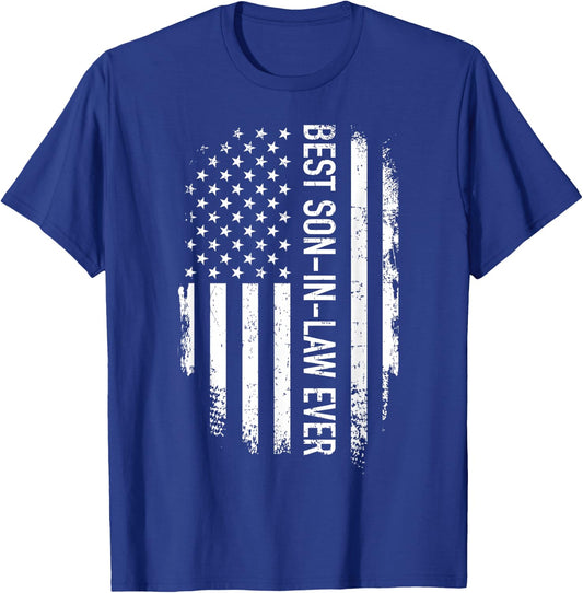 Best Son-in-Law Ever US American Vintage Flag T-Shirt - T-Shirt | Royal