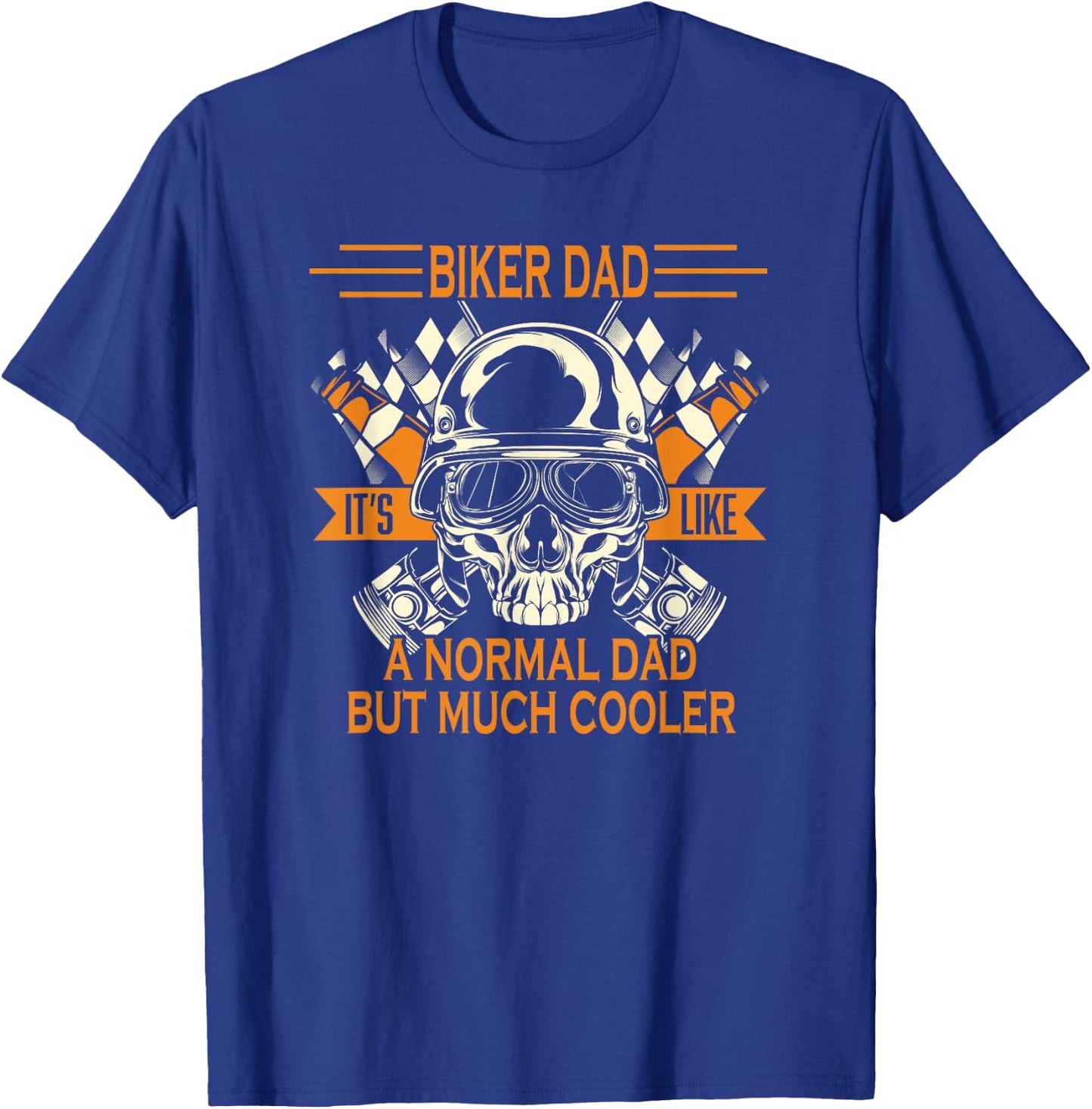 Retro Biker Dad Daddy Motorcycle Father's Day - Biker T-Shirt - T-Shirt | Royal