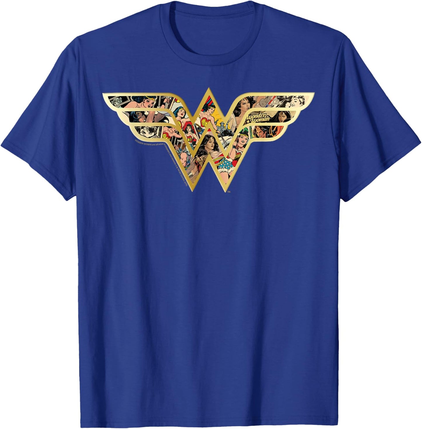 DC Comics Wonder Woman Superhero Comic Fill Logo T-Shirt - T-Shirt | Royal