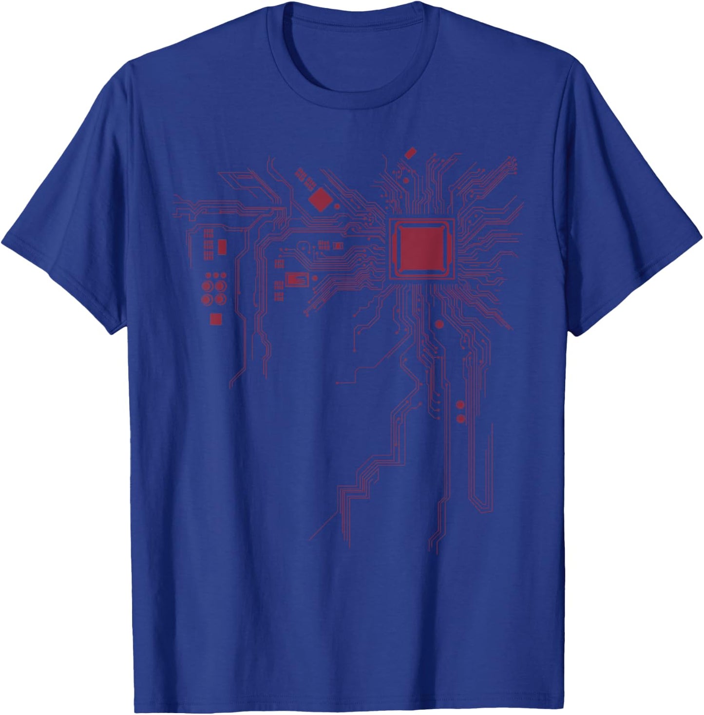 Funny Computer Geek Nerd Gift Cool Computer Core Circuit T-Shirt - T-Shirt | Royal