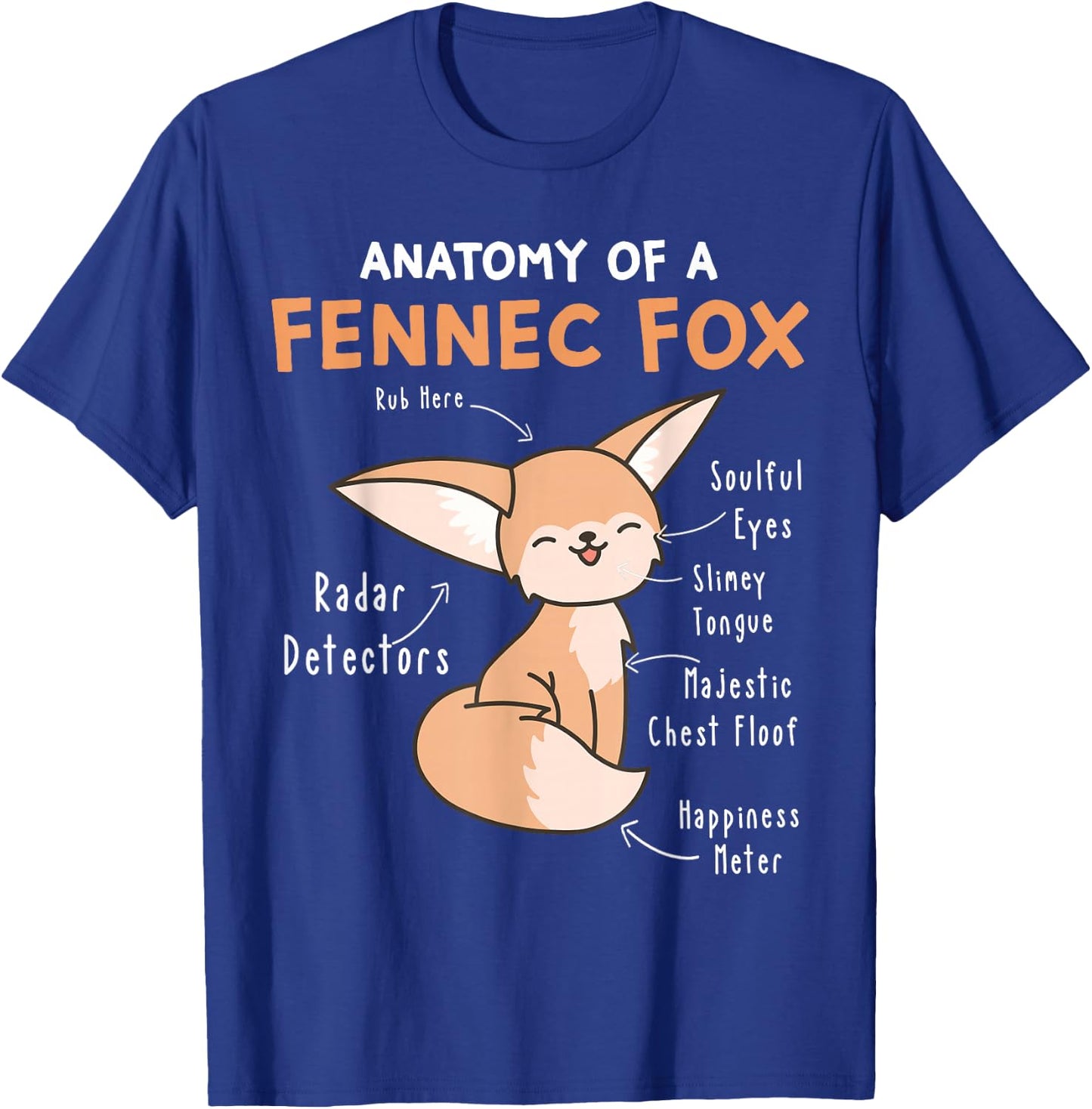 Anatomy Of A Fennec Fox Cute Fennec Fox Lover Gift T-Shirt - T-Shirt | Royal