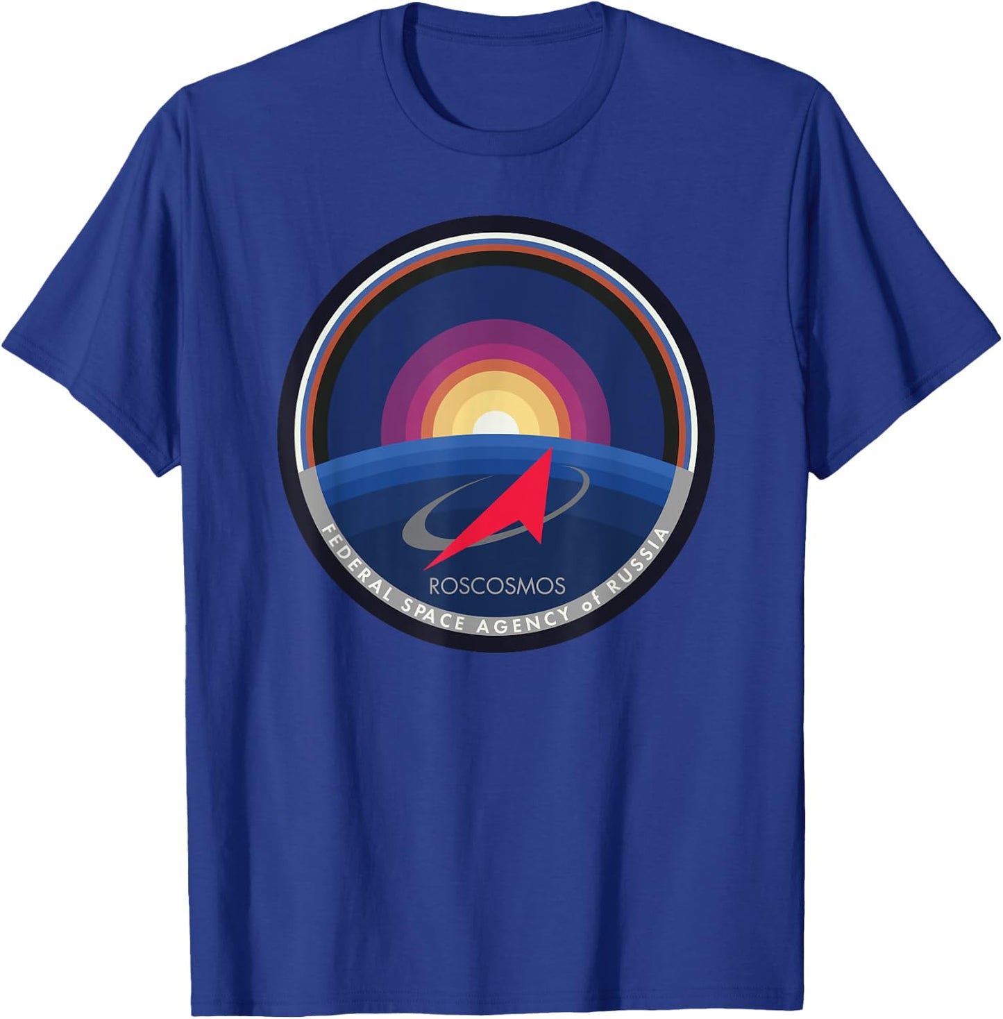 Roskosmos Russia Sputnik Space Russian Authority T-Shirt - T-Shirt | Royal
