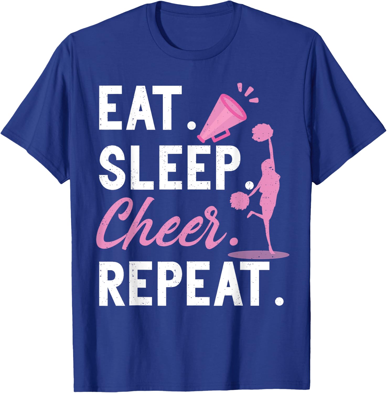 Cheerleading Dance Cheerleader Girls Eat Sleep Cheer Repeat T-Shirt - T-Shirt | Royal