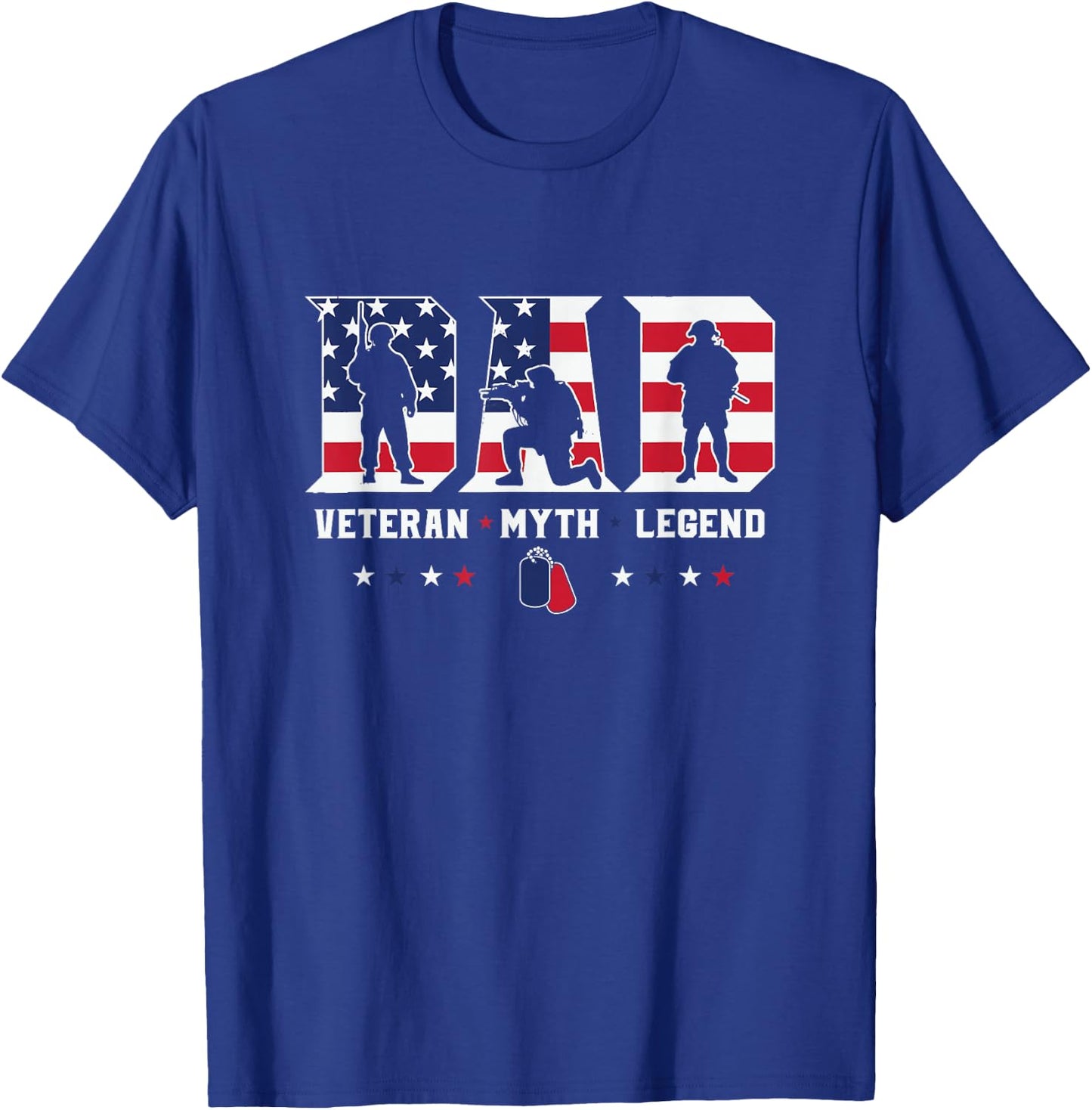 Dad Veteran Myth Legend Shirt, Dad Veteran T-Shirt - T-Shirt | Royal