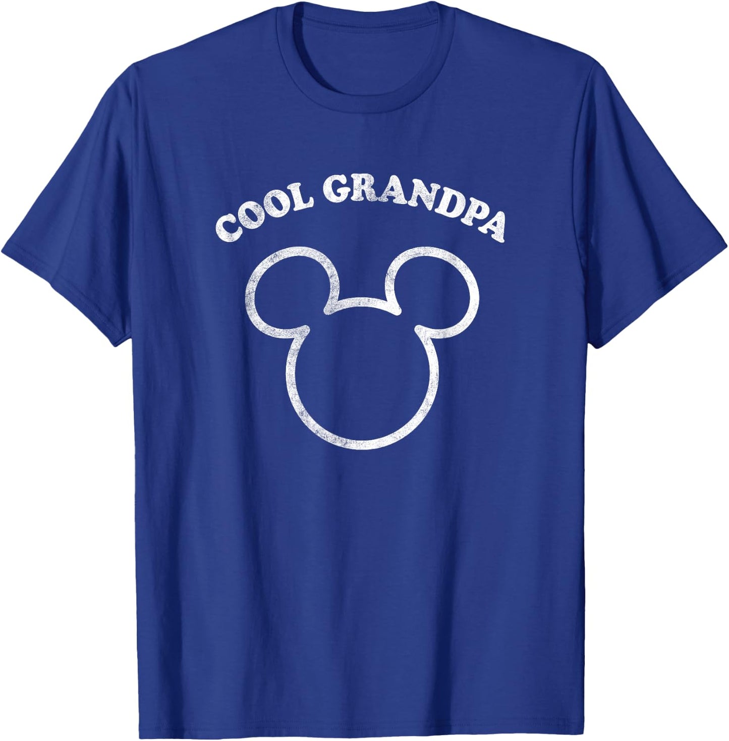 Disney Mickey and Friends Cool Grandpa Distressed Chest Logo T-Shirt - T-Shirt | Royal