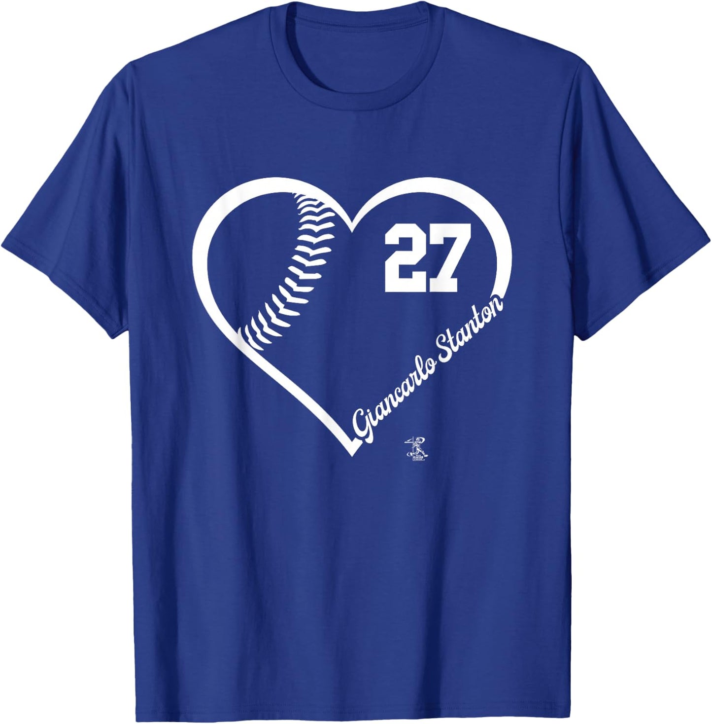 Giancarlo Stanton Player Heart Number New York MLBPA T-Shirt - T-Shirt | Royal