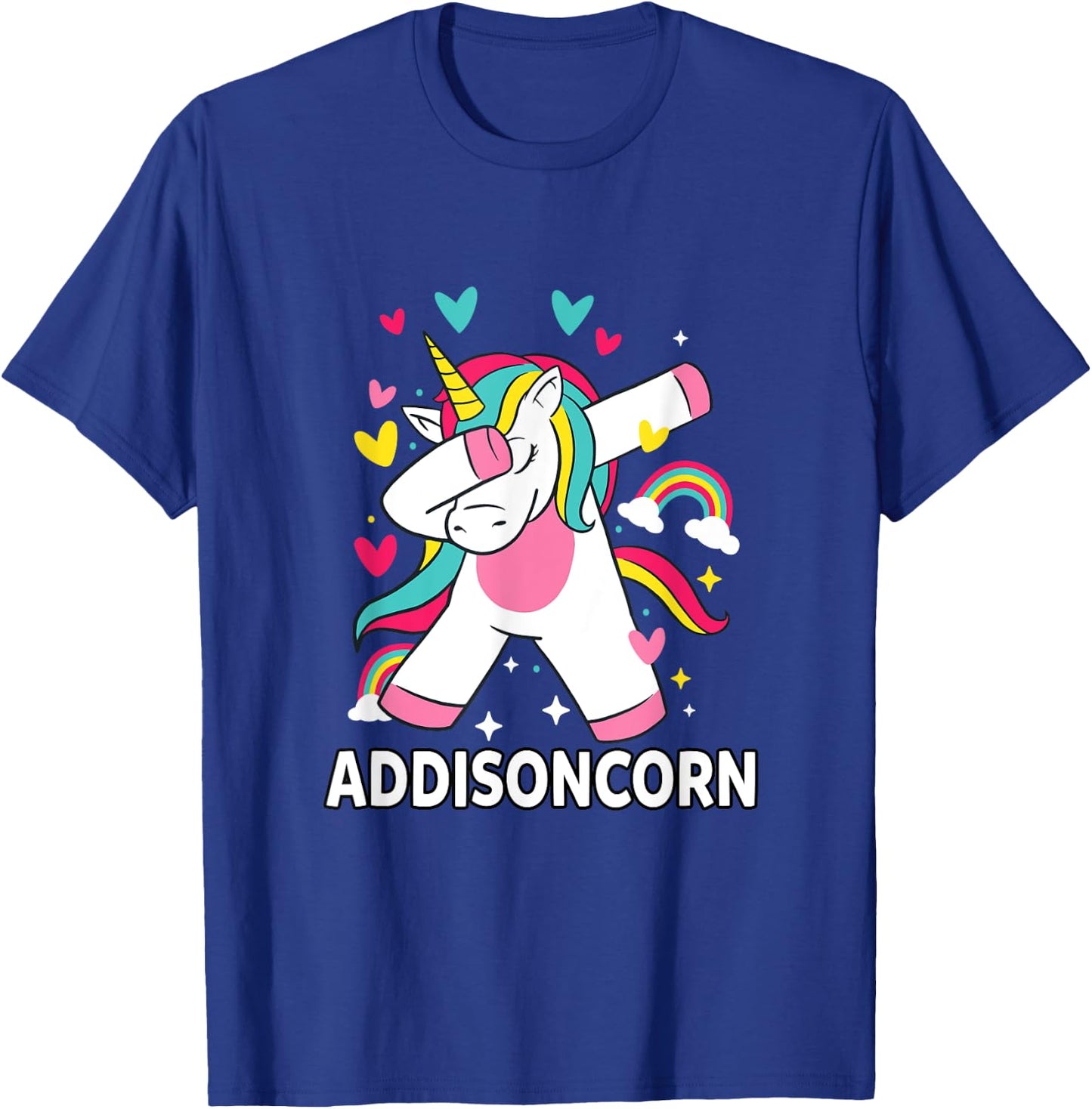 Addisoncorn Personalized Name Dabbing Unicorn Addison T-Shirt - T-Shirt | Royal