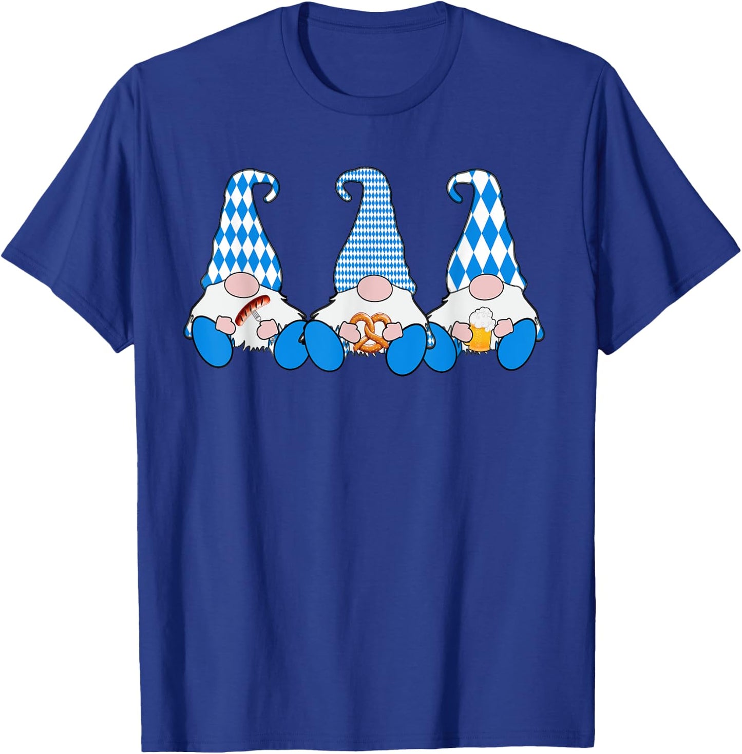 3 Octoberfest Gnomes Bavarian Flag German Gnomes T-Shirt - T-Shirt | Royal
