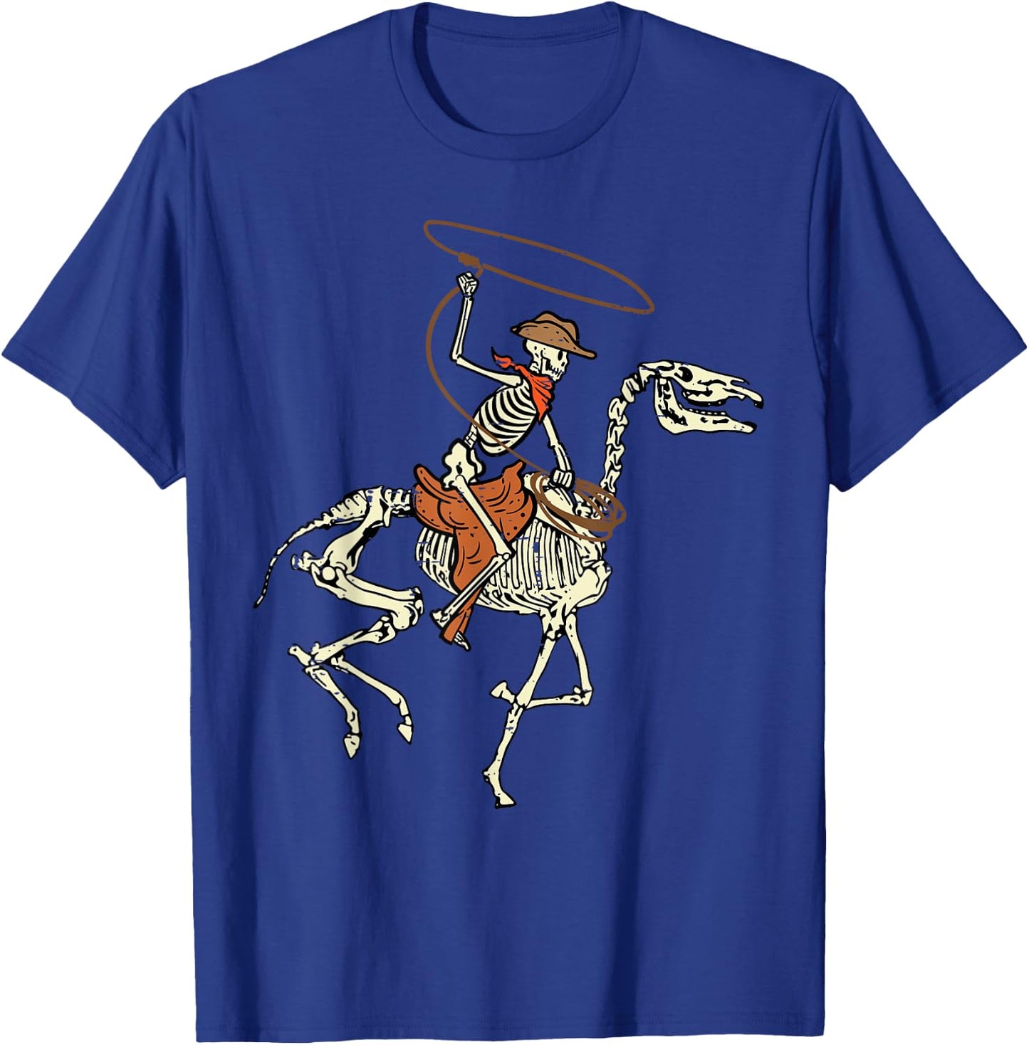 Halloween Cowboy Horse Skeleton Costume Men Boys Kids Women T-Shirt - T-Shirt | Royal