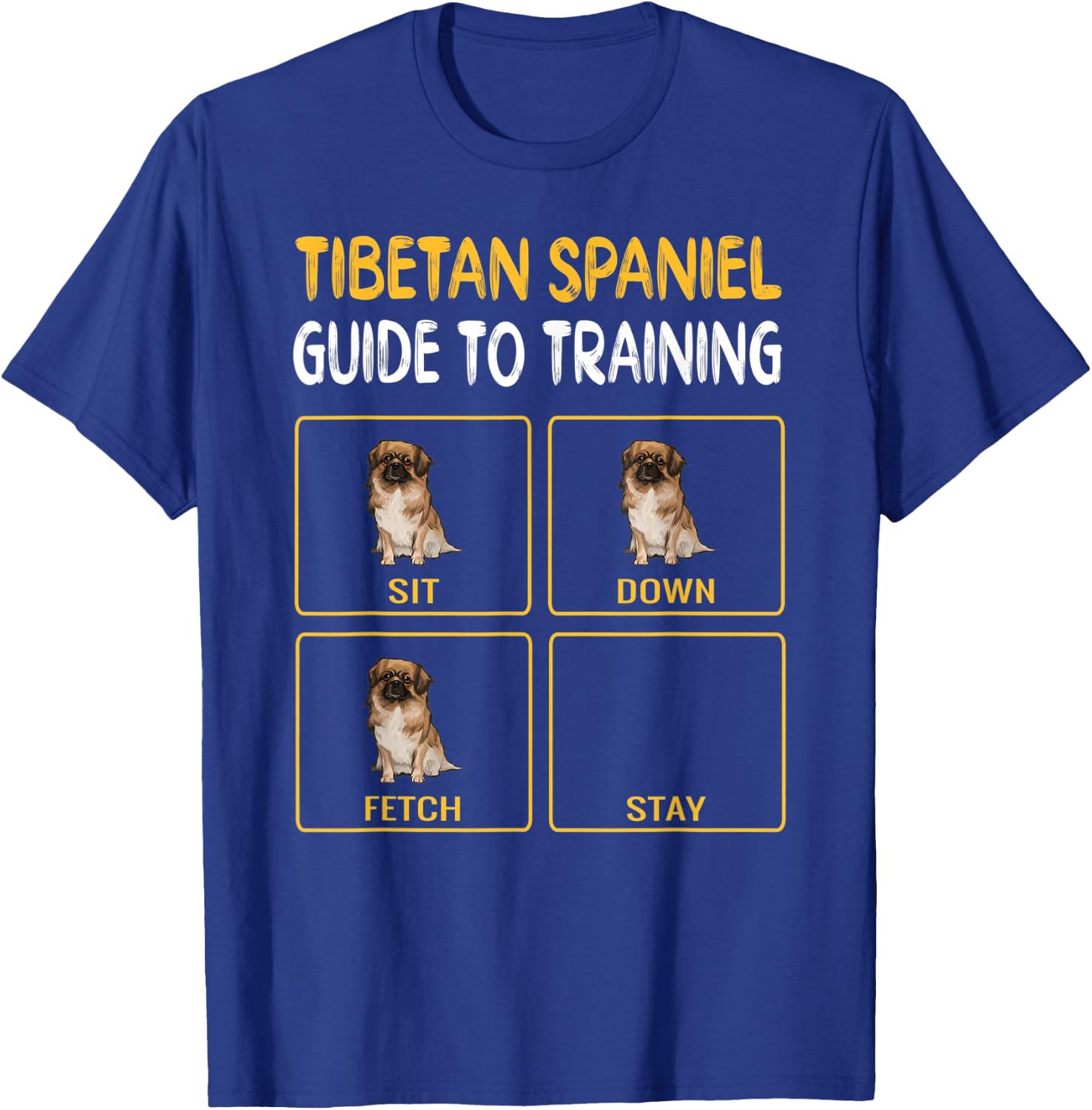 Funny Tibetan Spaniel Guide To Training Dog Obedience T-Shirt - T-Shirt | Royal