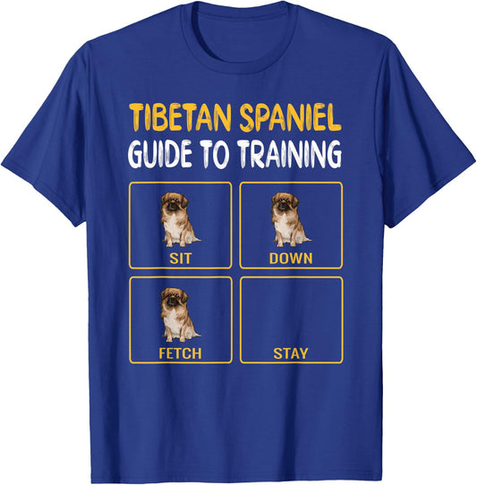 Funny Tibetan Spaniel Guide To Training Dog Obedience T-Shirt - T-Shirt | Royal