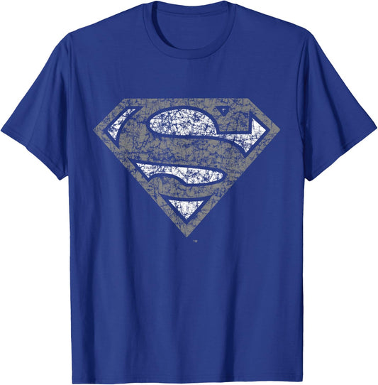 DC Superman Logo Distressed T-Shirt - T-Shirt | Royal