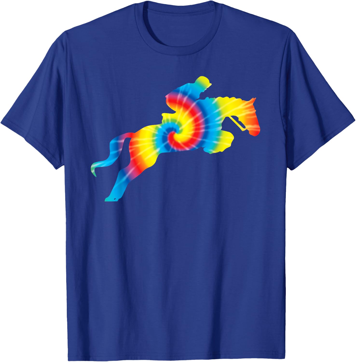 Tie Dye English Hunter Jumper Girl Riding Horse Gift T-Shirt - T-Shirt | Royal