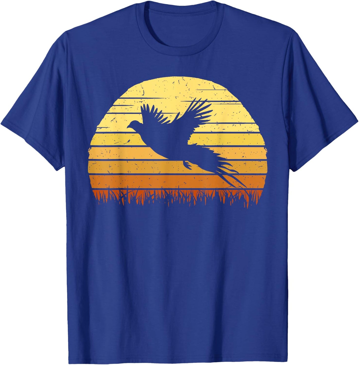 Pheasant Hunting Retro Hunter Flying Bird Shooting Gift T-Shirt - T-Shirt | Royal