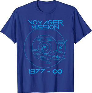 Voyager 1 2 Probes Outer Space Exploration Trajectory T-Shirt - T-Shirt | Royal